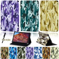 Universal Tablet Stand Case for 8"/8.4"/10"/10.8"Huawei MediaPad M1/M2/M3/M5/M6 Leather Camouflage Pattern Series Folding Cover