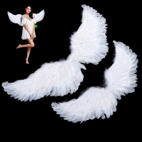 Parti Swallow White Angel Feather Wings, For Kids and Adults, Magic Wand, Cosplay Headband, Suitable
