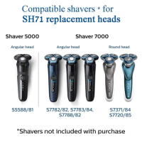SH71 Replacement Shaving Heads for Philips Norelco Shaver Series 7000 and Angular-Shaped Series 5000, SH71/52