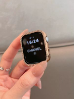 全城熱賣 - 鑲鑽PC邊框硬殼適用蘋果手錶s11通用iwatchs10半包保護殼華為FIT4玫金色適用:華為FIT4pro