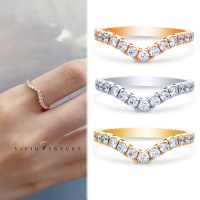 【Vividventure 亞帝芬奇】25分 天然鑽石 真鑽 線戒 戒指 時尚 多色選(14K金台)