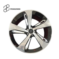 for Pengzhen Black And Silver Rims Polish With Chrome Lip 5 Spoke 17 18 19 inch passenger car forged wheels rims For Audi a4 a7