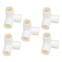 5pcs 20mm 3-Way Elbow Water Pipe Fitting Tee Corner Adapter Connector