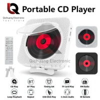 Portable CD Player Bluetooth LED Speaker Stereo CD Players Wall Mountable Music Player With IR Remote Control FM Radio Speakers