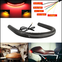 Cafe Racer LED Taillight Upswept Seat Frame Hoop 1" 7/8" Tube For Honda Yamaha Suzuki CB CG SR XJ GS 125 250 450 500 550 650 750
