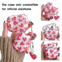 Suitable For Apple Airpods1/2 3rd Generation Pro Pro2 Bluetooth Headphone Shell Protective Cover With Peach Heart Shell Pattern