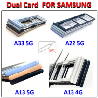 NEW Tested Dual Card SIM Card Slot SD Card Tray chip drawer Holder Adapter Replacement For Samsung A13 A22 4G A13 5G + Pin