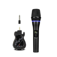 GT-200 Karaoke UHF Rechargeable Wireless Handheld Microphone Set with Receiver Mixer Professional Wi