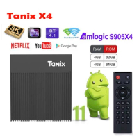 Global version Tanix X4 Android 11 Amlogic S905X4 dual 2.4G&5G Wifi support DLNA 3D aircast 4k HDR v