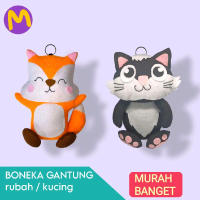 boneka gantung / boneka mainan / gantungan tas flanel aneka karakter / rubah / kucing