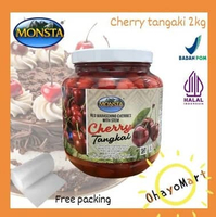 Monsta red maraschino cherries / monsta cherr tangkai / manisan buah cherry tangkai 2kg