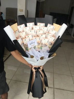 BUKET UANG 5 LEMBAR - BUKET UANG KOSONGAN - MONEY BOUQUET Cello hitam