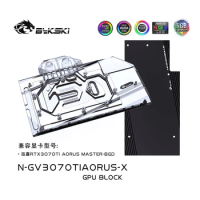 Bykski Water Block Use for GIGABYTE RTX3070Ti AORUS MASTER 8GD GPU Card / with Backplate / Copper Radiator N-GV3070TIAORUS-X