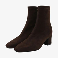 SAPPUN Odrine Socks Ankle Boots (5cm) - Boots Wanita 41 DARK BROWN