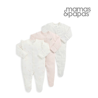 【Mamas &amp; Papas】胭脂鳥翩翩-連身衣3件組(4種尺寸可選)