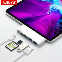 AJIUYU USB C HUB For iPad Pro 12.9 11 2020 2018 Type C 3.1 Hub to HDMI USB3.0 PD Port 3.5mm USB-C Dock Adapter For MacBook