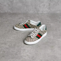 GUCCI Sepatu GUCCI ACE GG MONOGRAM BEIGE SNEAKER 100% ORIGINAL