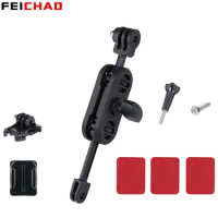 Motorcycle Gimbal Helmet Chin Bracket Camera Holder Shockproof 360 Rotatable Quick Release Base Mount for GoPro Action Camera