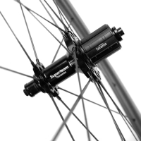 SUPERTEAM 700C*25 Rim Brake Carbon Wheelset Tubeless Road Bicycle Wheels 50mm Special Brake Line