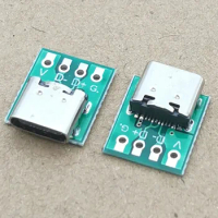 10pcs USB 3.1 Type C Connector Port 16 Pin Test PCB Board Adapter 16P USB-C Socket For Data Line Wire Cable Transfer