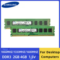 SAMSUNG DDR3 2GB 4GB 1066MHZ 1333MHz 1666MHZ DIMM PC3-10600 12800 240Pin 1.5V RAM for Desktop Computer Ram Dual Channel