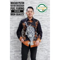 MACAN PUTIH ALJAYA KEMEJA BATIK PRIA SOLO LENGAN PANJANG PENDEK LAPIS FURING ATASAN PREMIUM MODERN