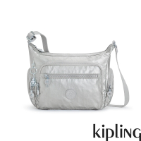 【KIPLING官方旗艦館】『牛角包』璀璨星光銀多袋實用側背包-GABBIE S