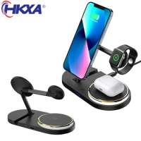 5 in 1 Night Lamp Fast Wireless Charger Adapter Docking Station Holder for Apple Watch Mobile Phone iPhone 8 12 13 Pro EarPods