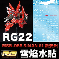 【鋼普拉】雪焰水貼 BANDAI 鋼彈 RG 1/144 #22 MSN-06S SINANJU 新安州