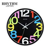 日本麗聲 32cm 掛鐘 靜音鐘 彩色時尚靜音掃秒掛鐘 CMG589BR76