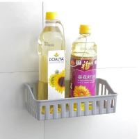 [單個裝/灰色] 免打孔浴室置物架 牆壁掛籃 #DADADI