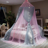 New Europe-style Double Circular Ceiling Mosquito Net For Single Double Bed Three-door Dome Hanging Princess Mosquito Room Decor