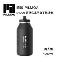 PILMOA E4000 保溫保冰不鏽鋼水壺-消光黑 (公司貨) 4000ml