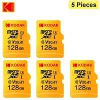 5 Pieces KODAK Original Memory Card Class10 MicroSD Cards SDXC 128GB 256GB 512GB Micro SD 64GB 32GB U3 4K For Phone Drone Camera
