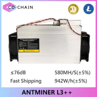 ANTMINER L3++( With power supply )Scrypt Litecoin Miner 580MH/s LTC Come with Doge Coin Mining Rig ASIC Miner Than ANTMINER L3