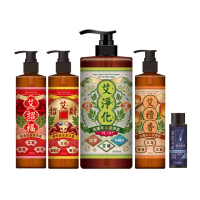 【美吾髮】艾系列 強運草本淨化除穢大小雙星組1000ml+330ml(無矽靈/艾草/抹草/月桂/午時水/洗髮精/沐浴精)