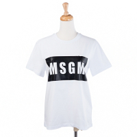 MSGM 經典BOX LOGO 英文字母合身版T恤 (白色)