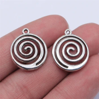 WYSIWYG 10pcs 17x17mm Antique Silver Color Whirlpool Charms Pendant For Jewelry Making DIY Jewelry Findings