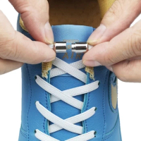 No Tie Shoelaces Metal Lock Elastic Shoe laces Creative Lazy Flat Shoelace Fast Safety Laces Kids Adult