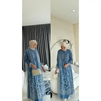 REVINA DRESS MIX TILLE GARDEN DRESS KONDANGAN GAMIS BRUKAT TERBARU GAUN KONDANGAN MUSLIMAH WANITA