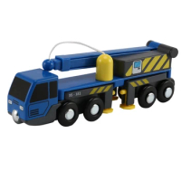 Multifunctional Train Toy Set Accessories Mini Crane Truck Toy Vheicles Kids Toy Compatible with Wooden Tracks Railway