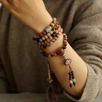 2022 Blessed Mala Tibetan Genuine Camel Bone Mala Buddhist 108 Prayer Beads Bone Rosary Beads Jewelry Birthday Gifts