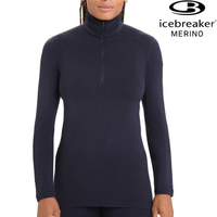 Icebreaker Tech BF260 女款 半開襟長袖上衣/美麗諾羊毛排汗衣 104390 401 深夜藍
