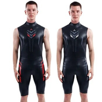 Men Triathlete Wetsuit 3mm CR Noprene Triathlon Diving Suit Blind Seam Smoothskin Spring Wet One Piece Sleeveless Shorts