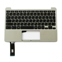 New Japanese Keyboard with Silver PalmresT Case Upper Cover for Laptop ASUS Chromebook C201 C201P