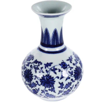 Chinese White Vase Oriental Bottle Ginger Jar Vase Traditional Ceramic Flower Vase Vintage Decor