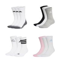 【adidas 愛迪達】中筒襪 運動長襪 三包裝 總計九雙 PRF C CC CRW 3P 男女 A-JD9575 B-IC1311 精選八款