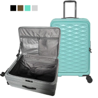 【LAMADA 藍盾】24吋前開式炫麗格紋系列行李箱/旅行箱(4色可選)
