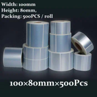 100% brand new heat transfer paper tags matte silver PET label 100 * 80mm * 500Pcs For barcode Printer handmade sticker