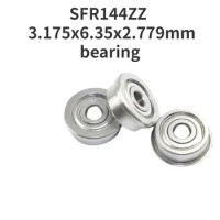 Supply flange stainless steel SFR144ZZ deep groove ball hybrid ceramic bearing ball 3.175x6.35x2.779mm bearing